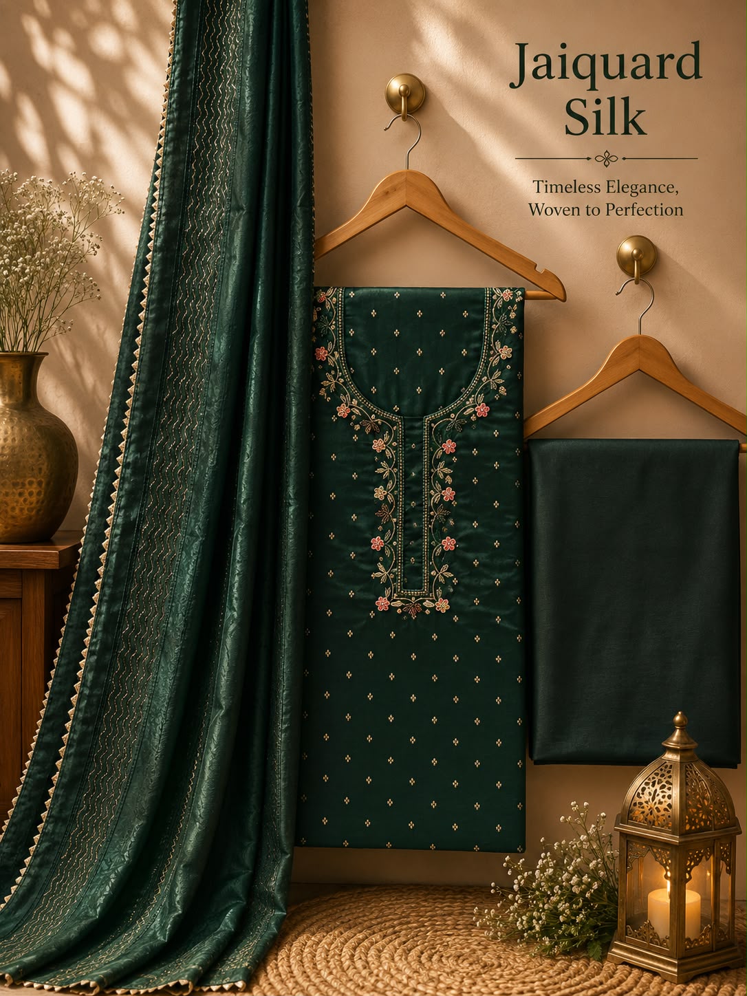 Raw Silk Embroidery Dress materials