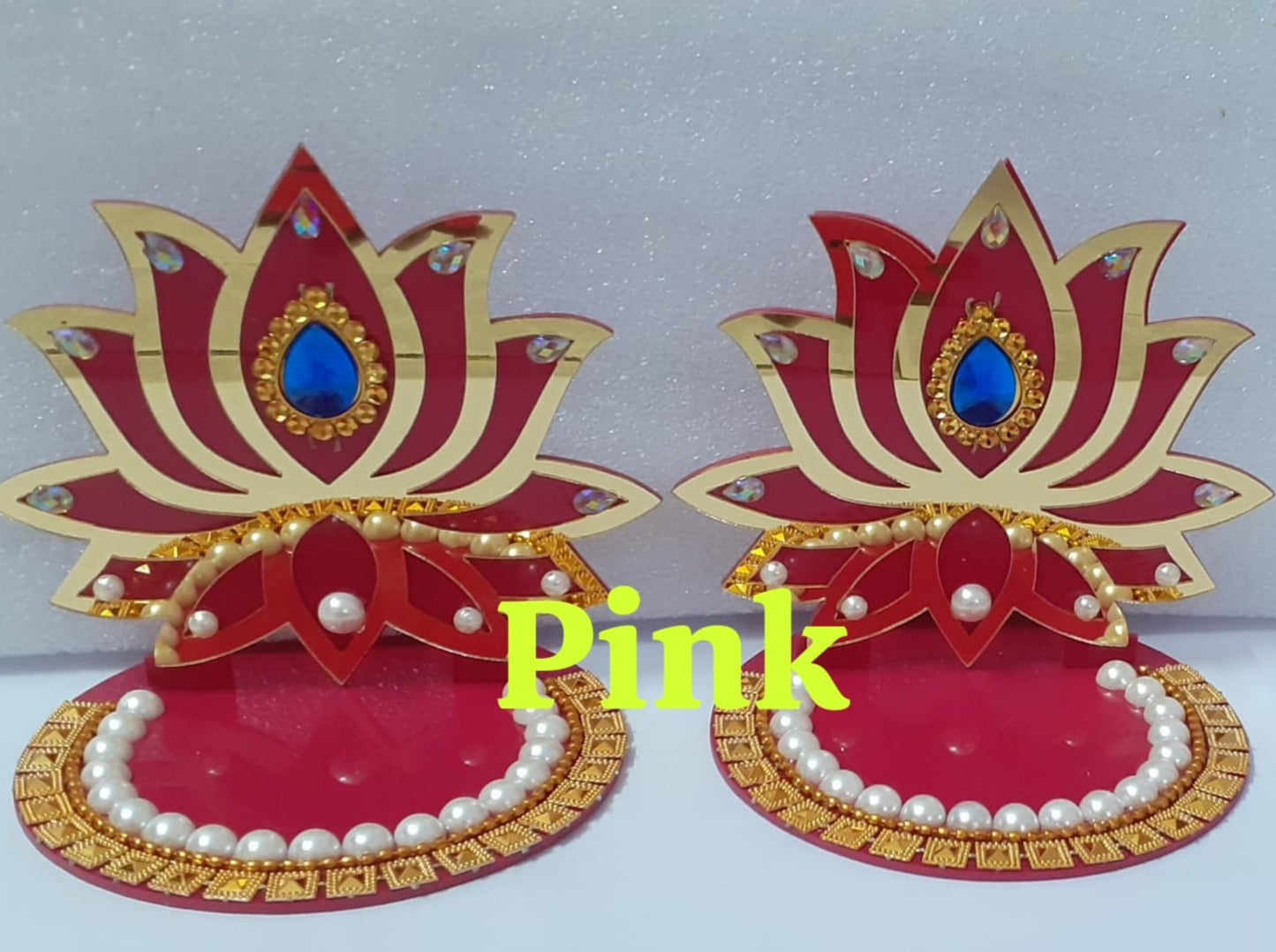 Hand crafted Acrylic Lotus Diya Standsd
