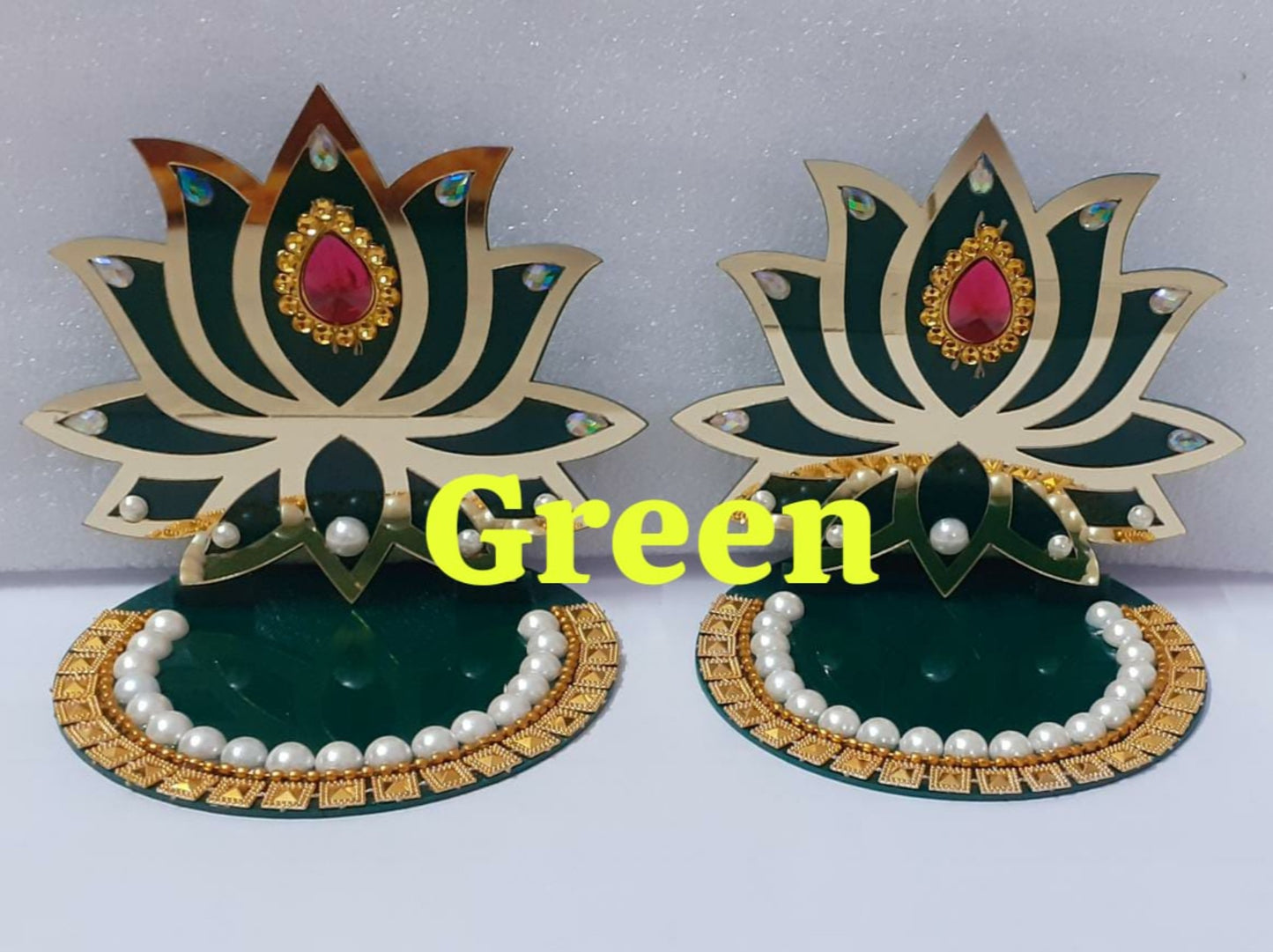 Hand crafted Acrylic Lotus Diya Standsd
