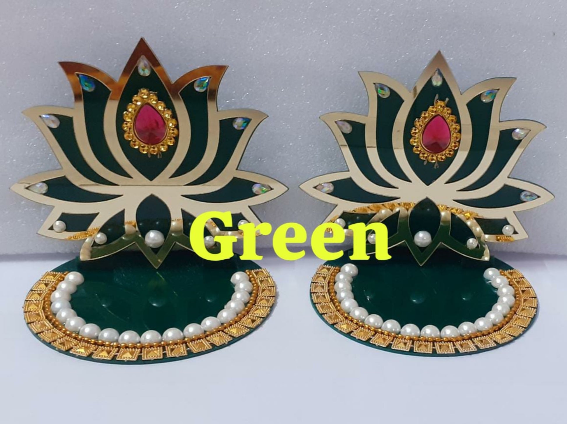 Hand crafted Acrylic Lotus Diya Standsd