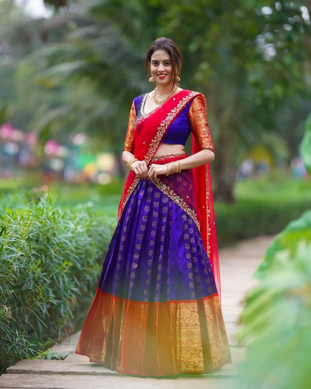 Kanjivaram Silk Lehenga Set with Georgotte dupatta