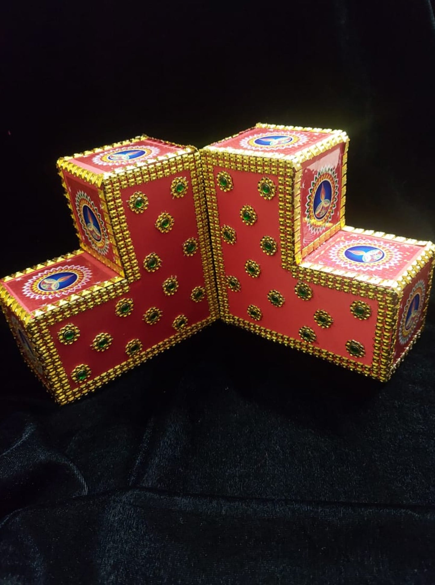 Hand-Decorated MDF Diya Stands