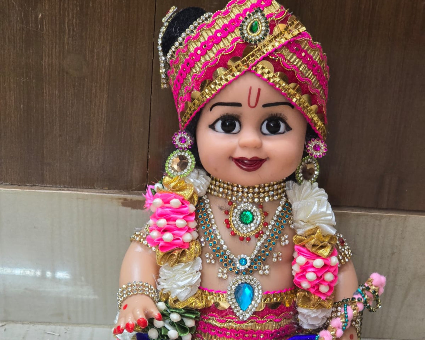 Baby Krishna Hand decorated Doll