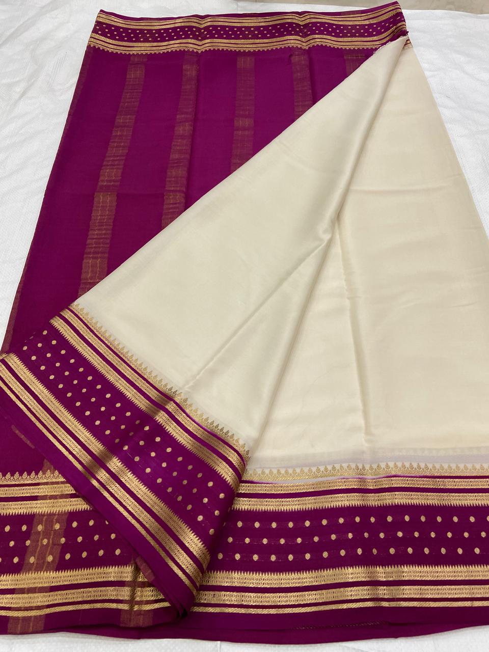 Plain Mysore Silk Sarees 120 gsm