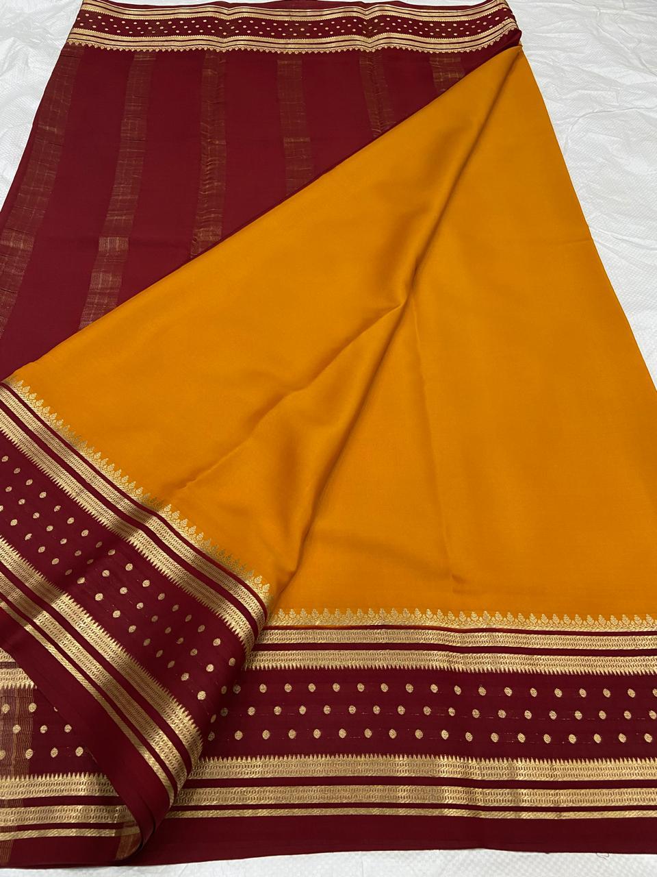 Plain Mysore Silk Sarees 120 gsm