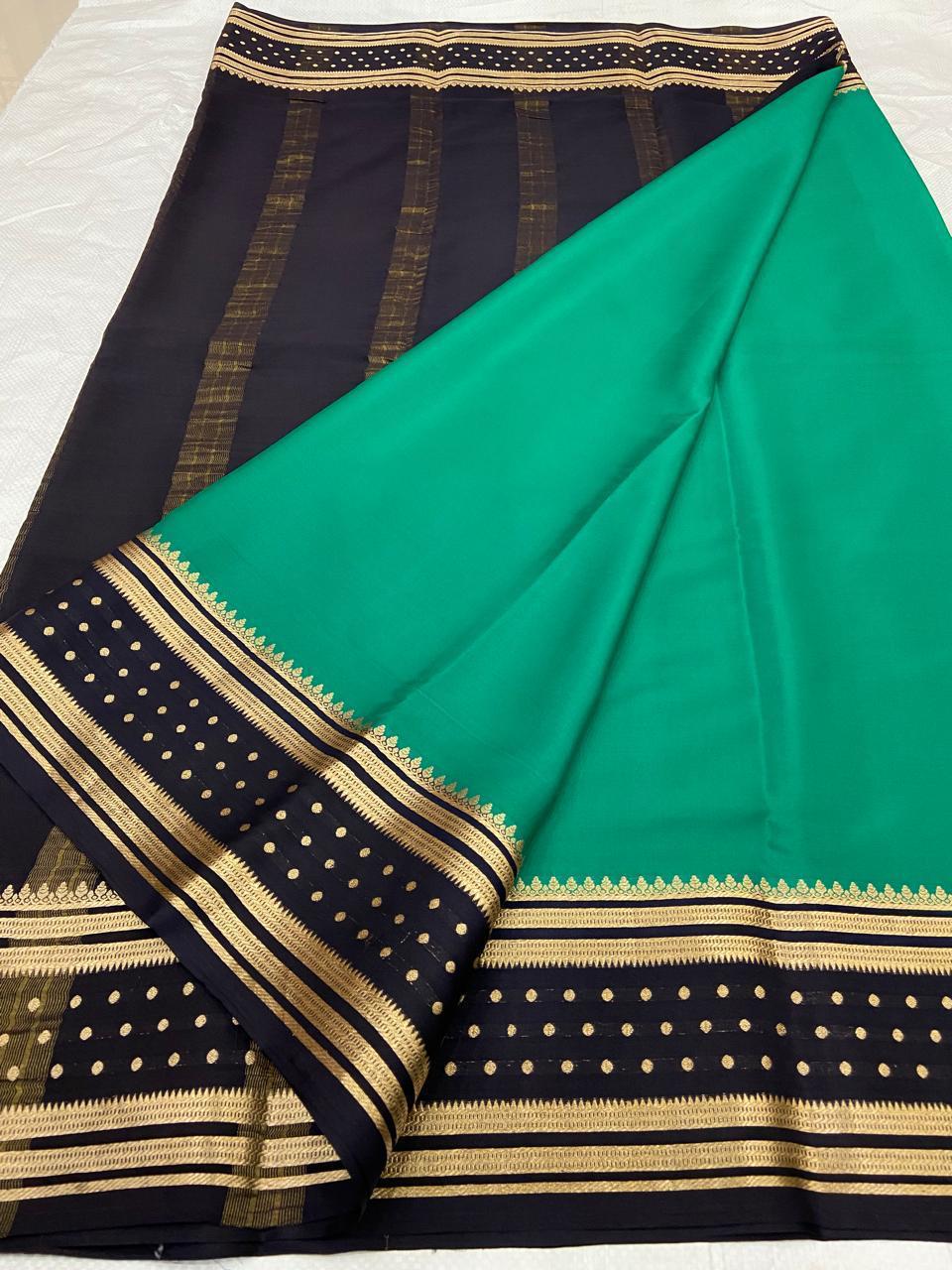 Plain Mysore Silk Sarees 120 gsm