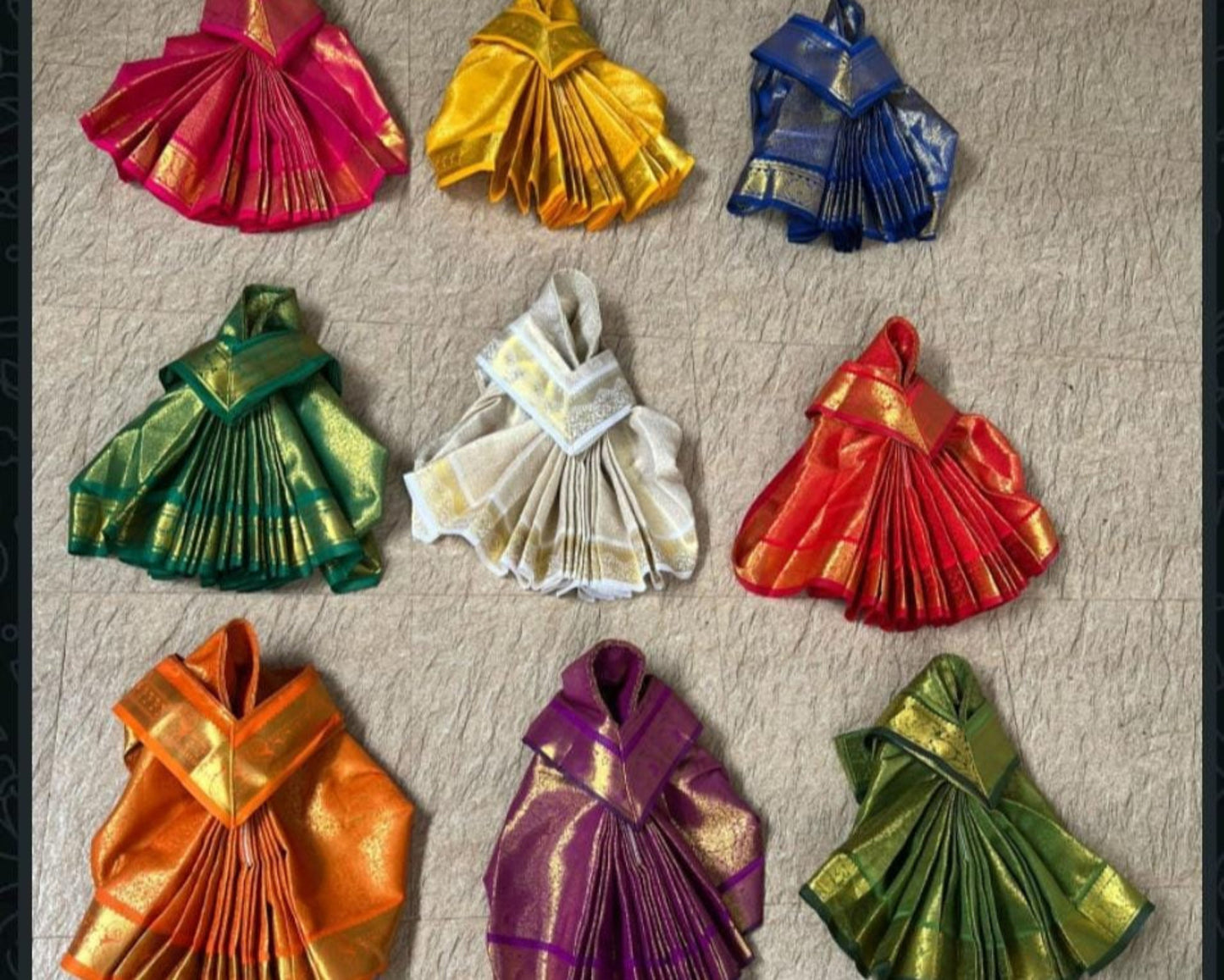 Navratri nine days nine colors Kalash Readymade Sarees