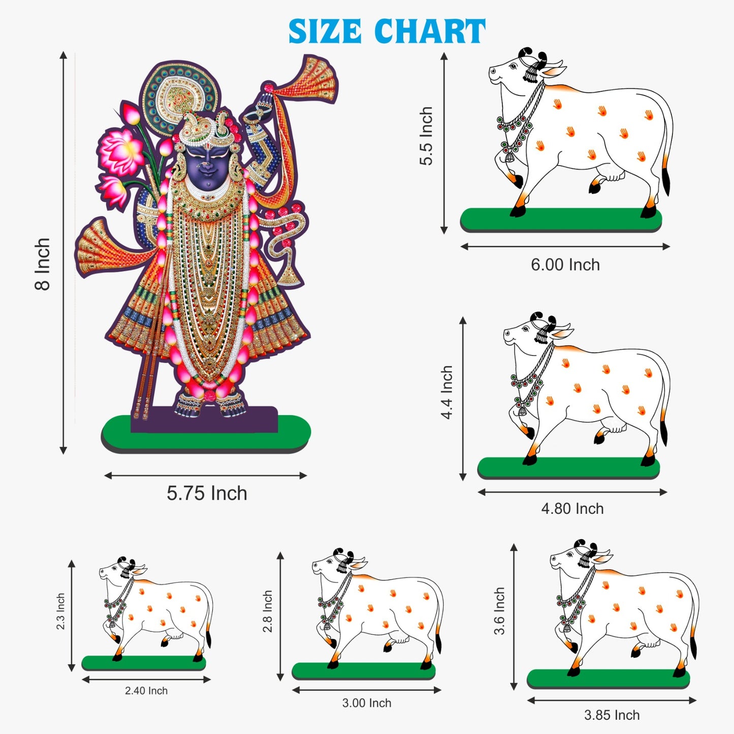 Krishna with 10 Cows sets