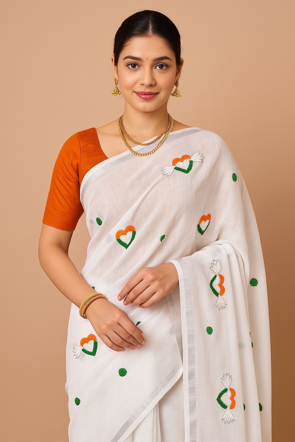 Linen Cotton Tiranga Saree