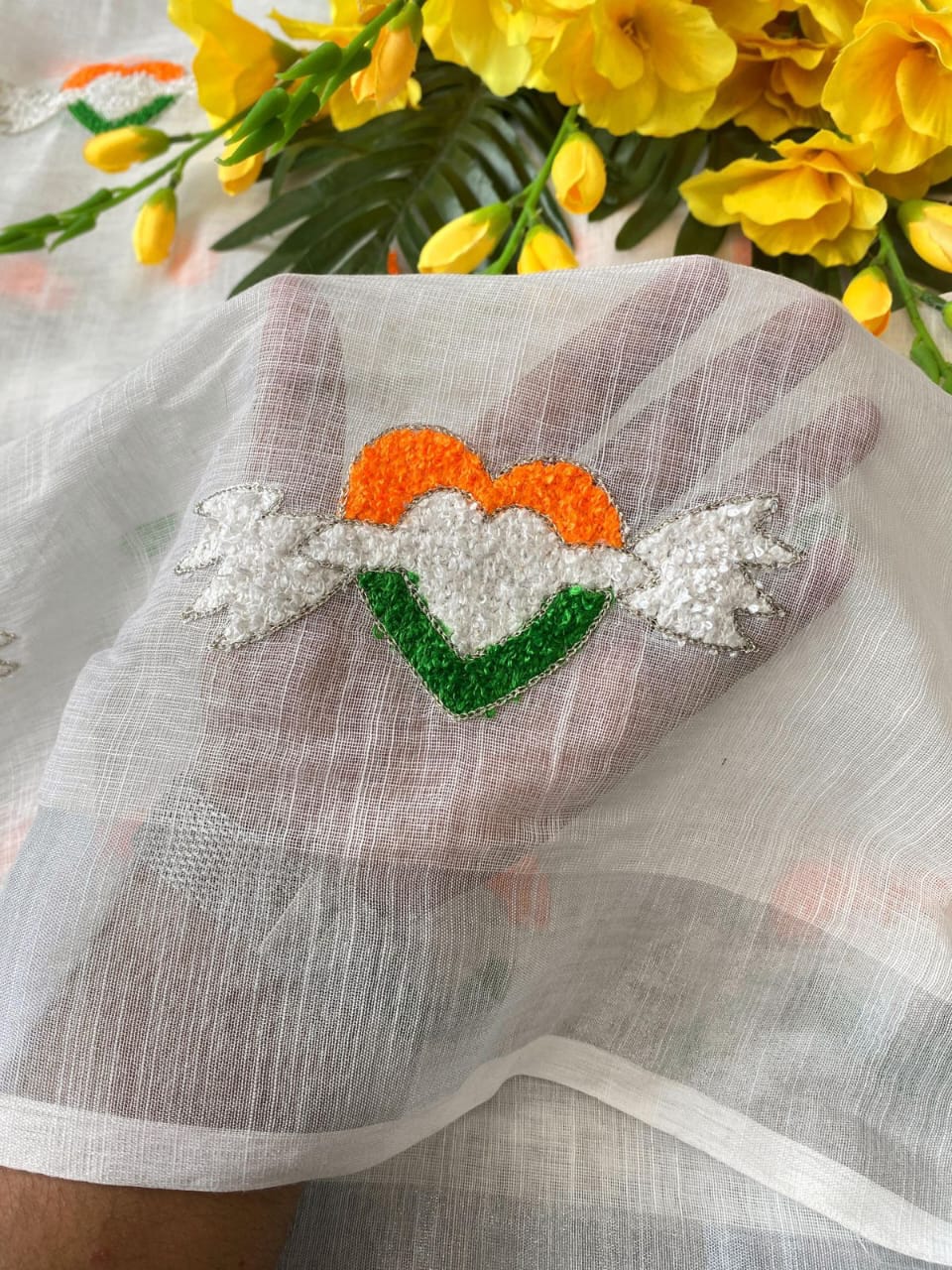 Linen Cotton Tiranga Saree