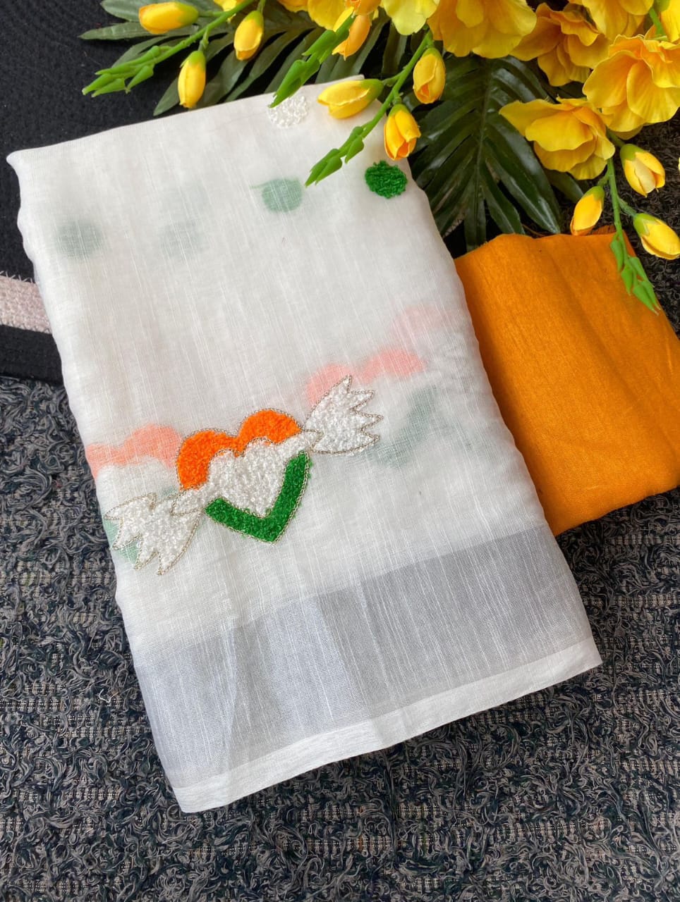 Linen Cotton Tiranga Saree