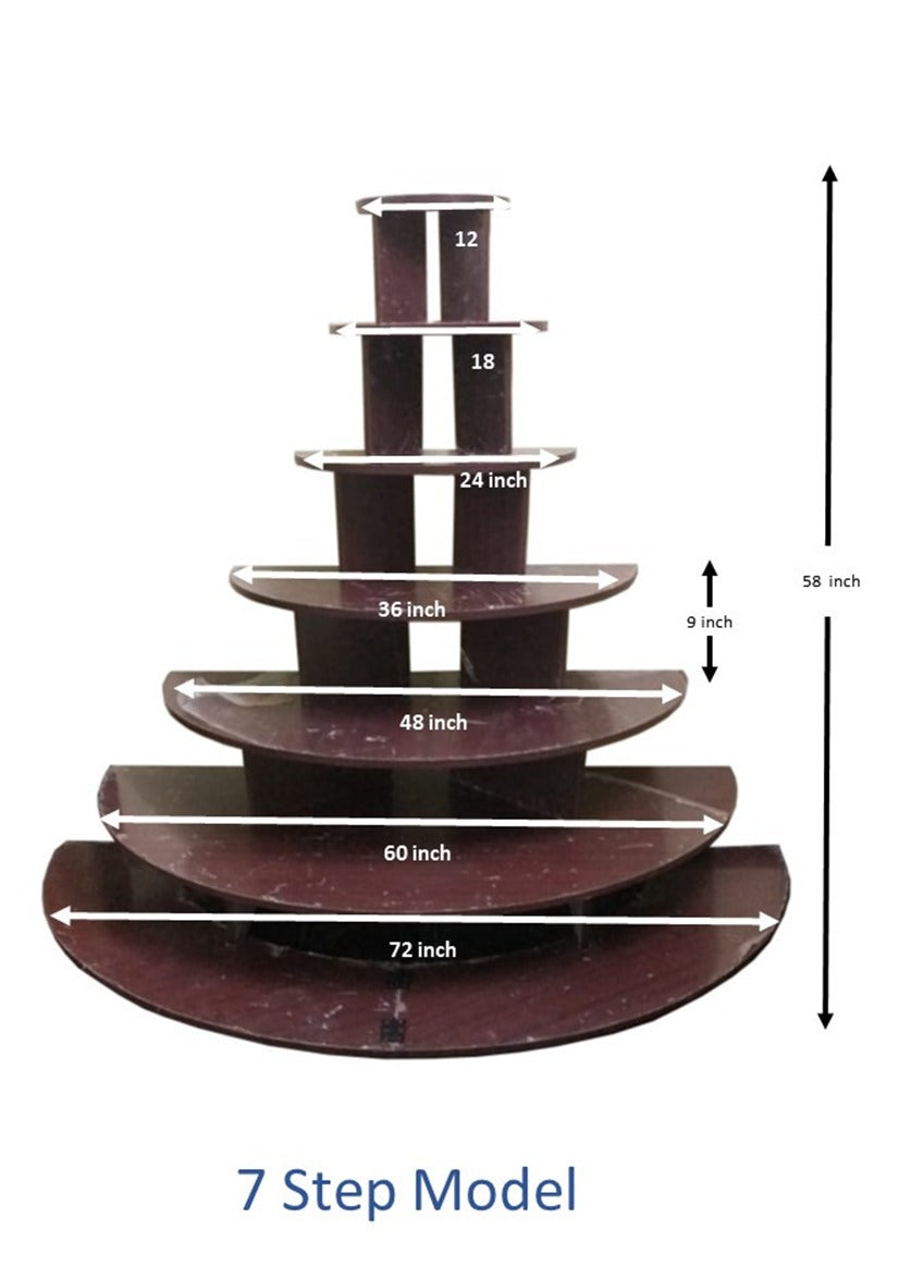 7-step tiered display Gopuram Style Golu Steps with measurements. New arrivals for Golu 2025