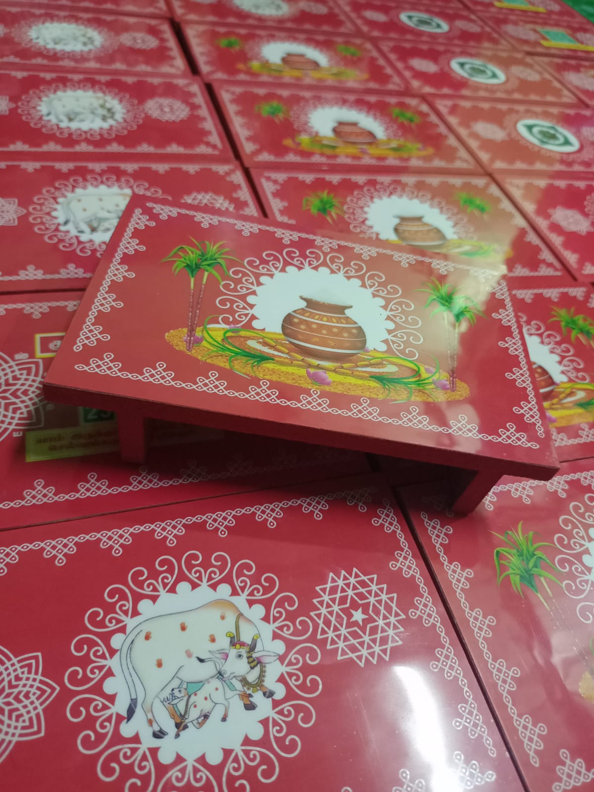 Pongal Themed MDF Manai Set of 10