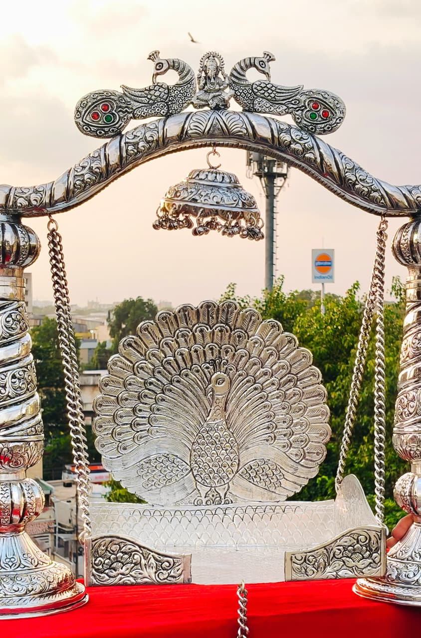 Baby Krishna German Silver Jhula