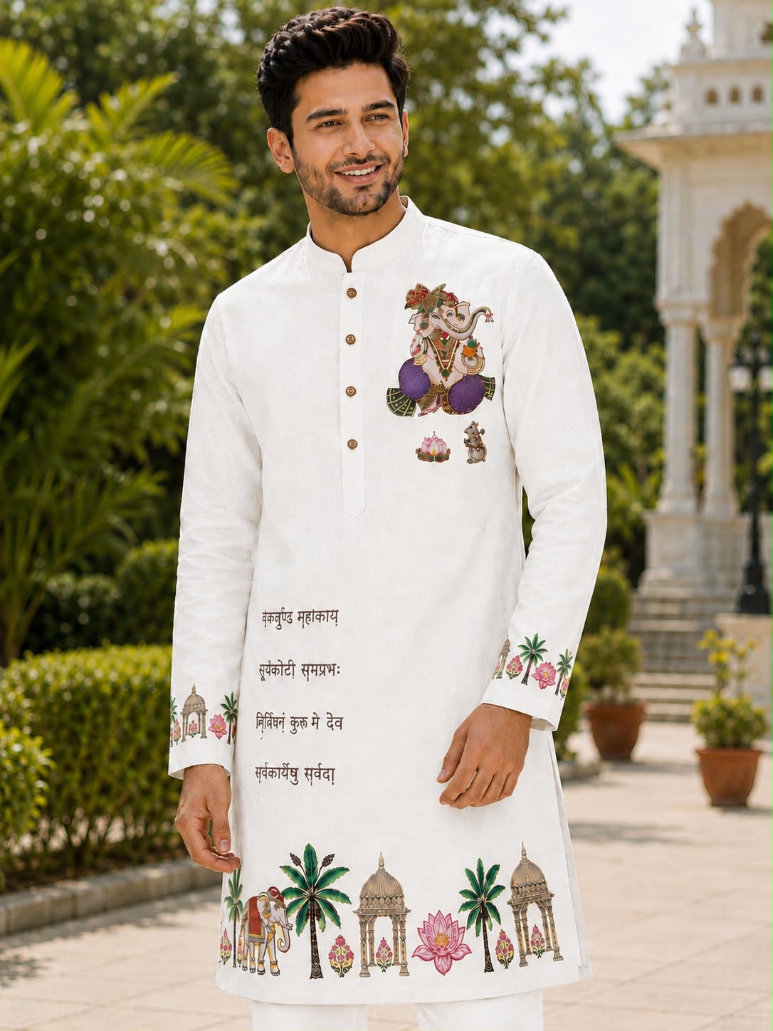 Ganpati Printed Men's Kurta