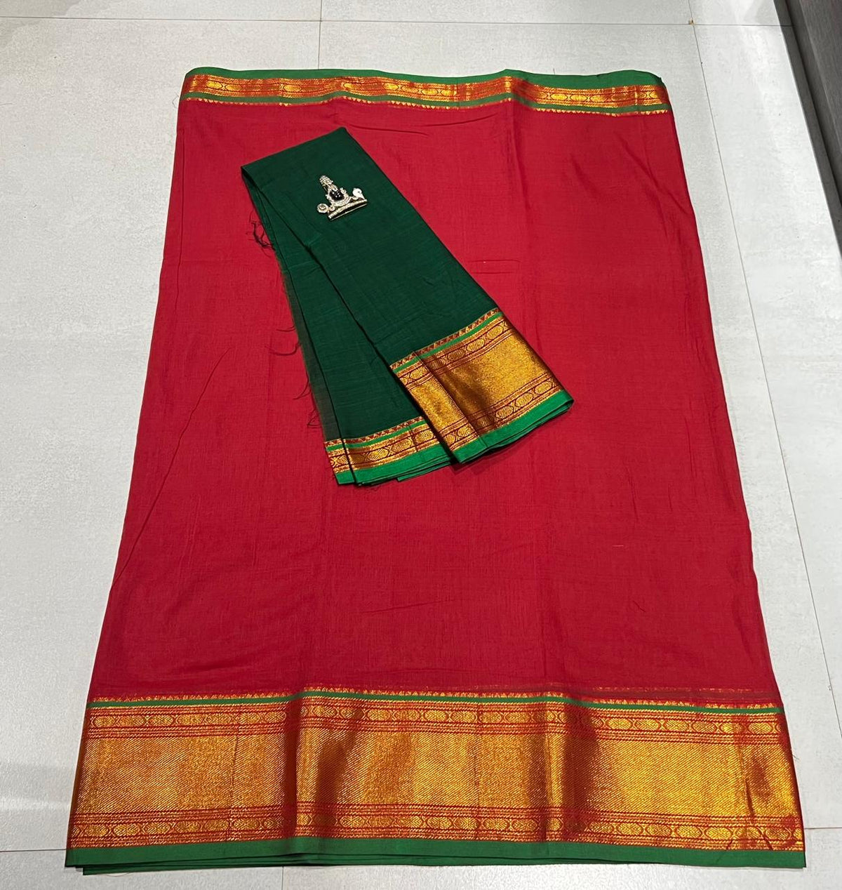 Pure Narayanpet Mercerised Cotton Unstitched Half Saree Sets - Lehanga 4 Mtrs Including Blouse and Voni 2.5 Mtrs - Traditional Langa Voni Set - Cotton Half Saree for Girls - Half Saree Function & Festive Wear