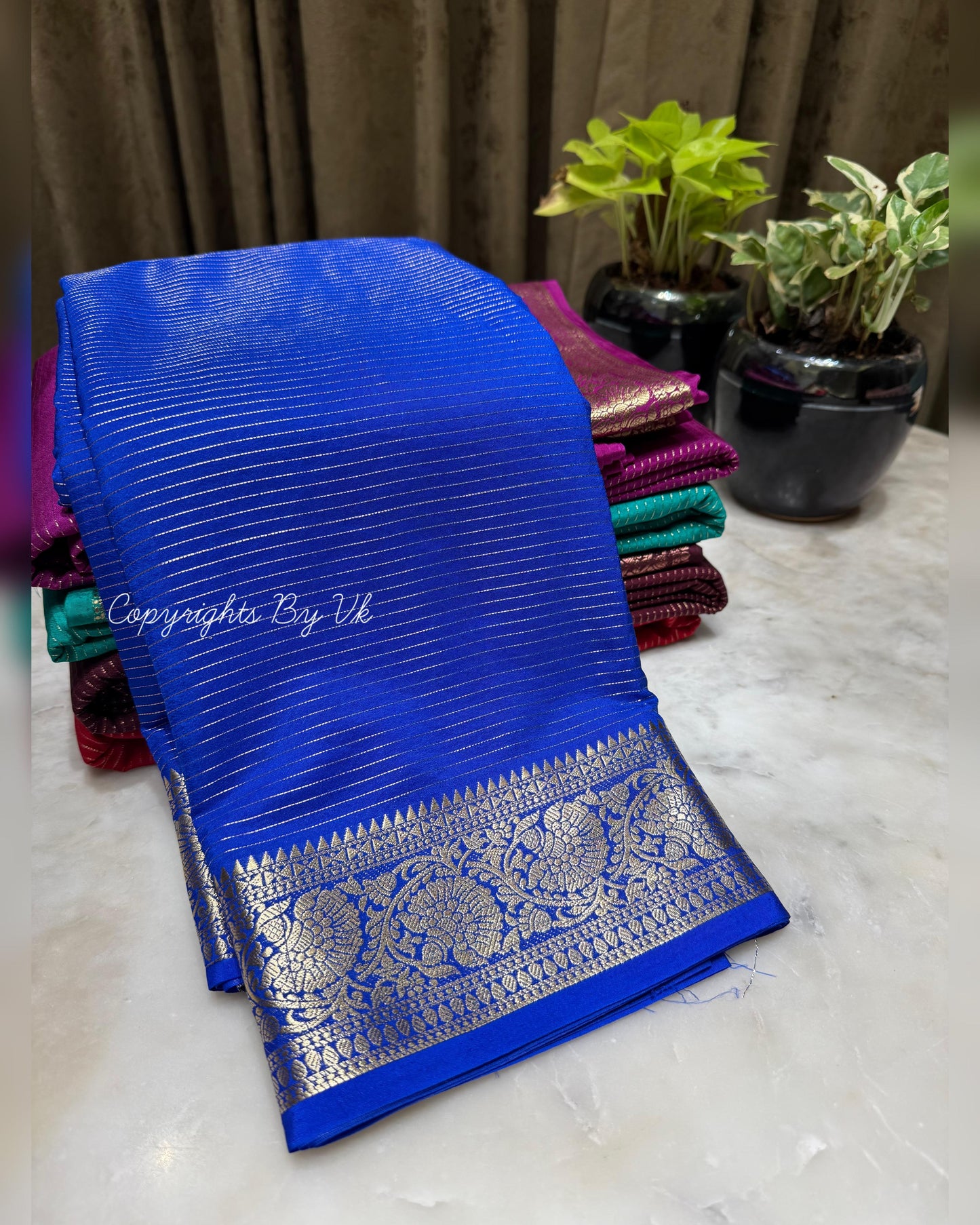 Semi Mysore Silk Checked Sarees