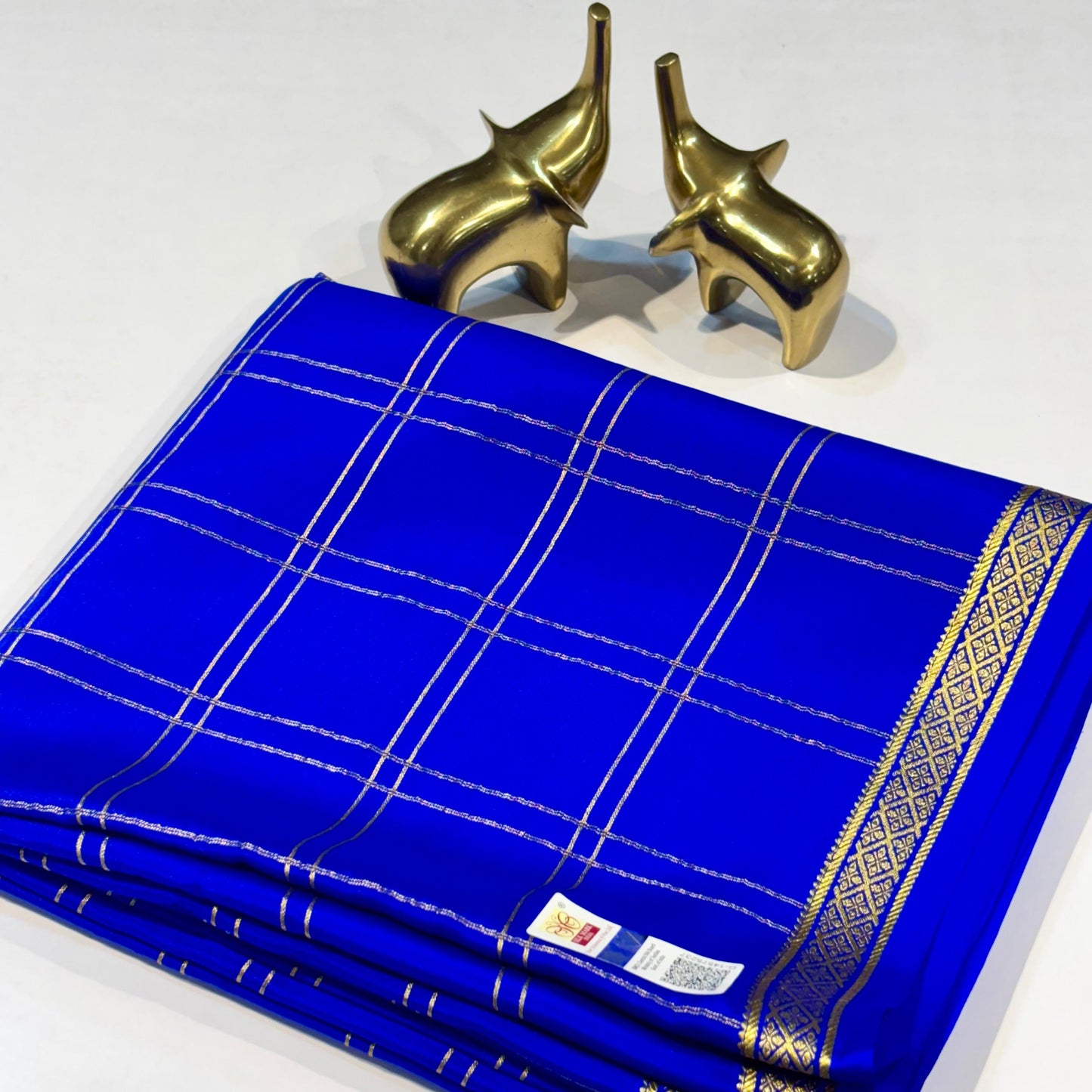 Checked Pure Mysore Silk Sarees