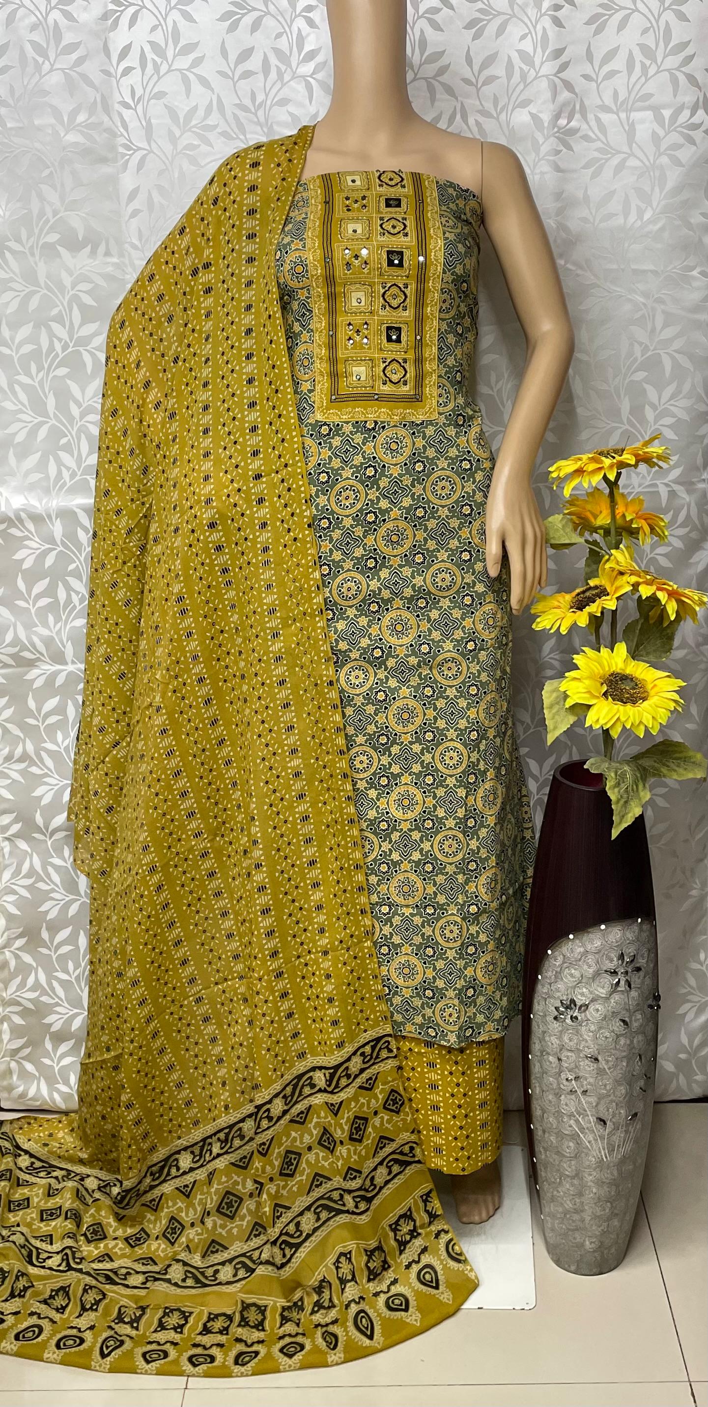 Gota Patti Pure Cotton Dressmaterials