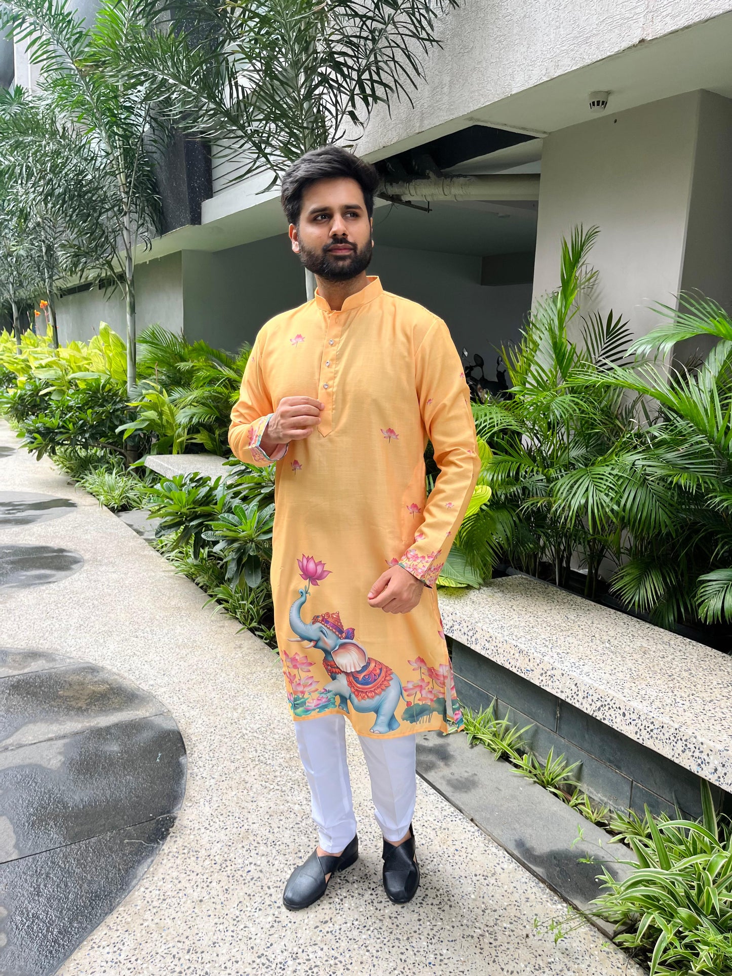 Ganpati Printed Men's Kurta
