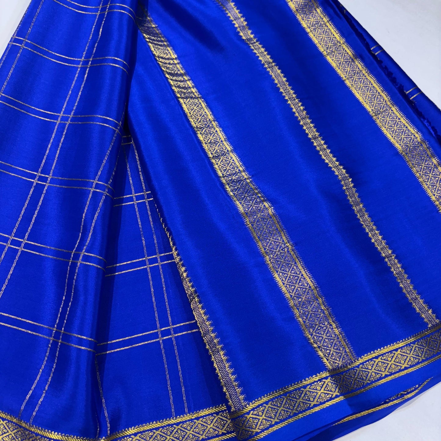 Checked Pure Mysore Silk Sarees