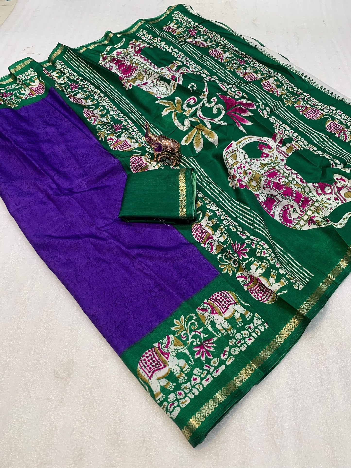 Dola Silk Sarees With Kalamkari Borders