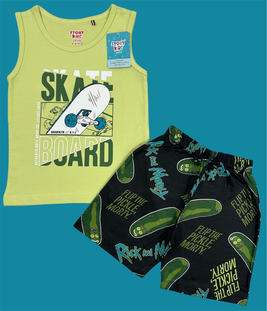 Boys Sleeveless Cotton T-shirts and shorts Pack of 2