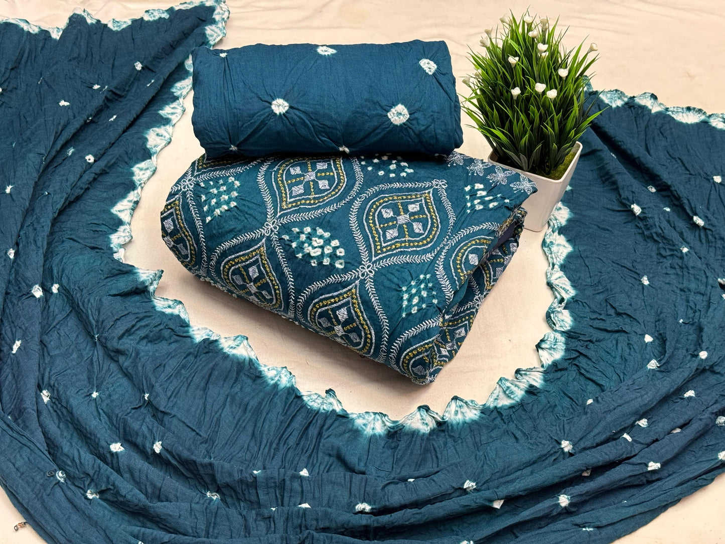 Bandhani Cotton Dress Material