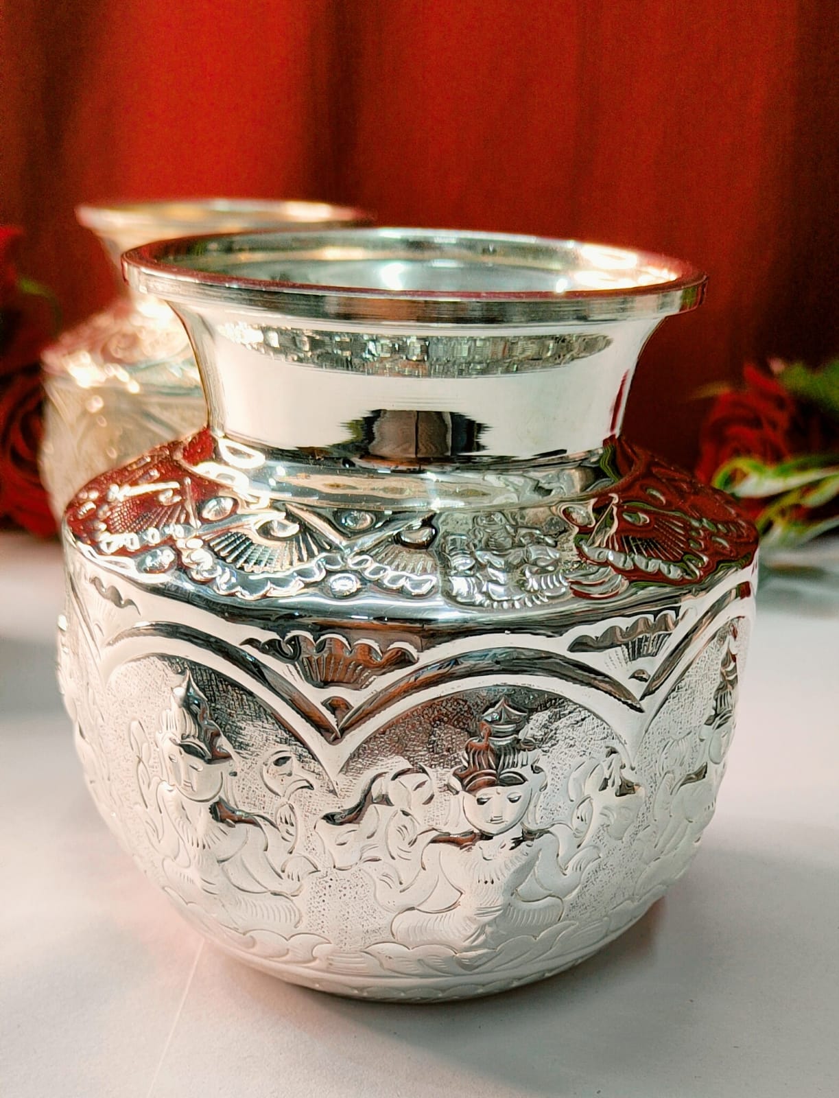 German Silver Ashtalakshmi Kalasha