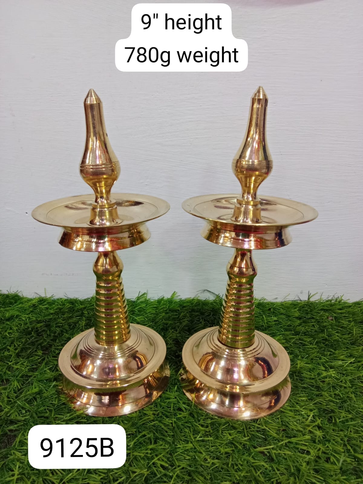 Brass Kerala Nila Vilakku in Pair