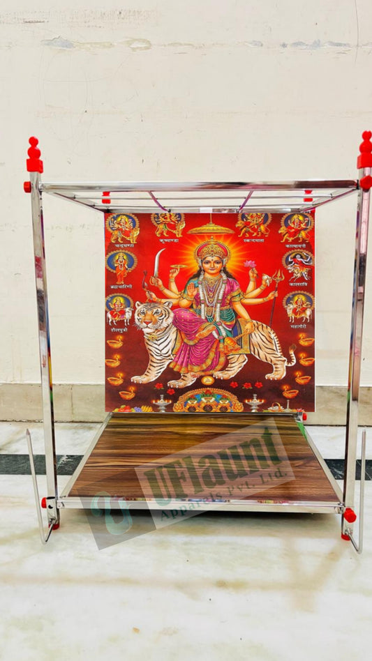 Foldable Pooja Mandapam Stainless Steel