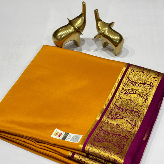 Plain Mysore Silk Sarees 120 gsm