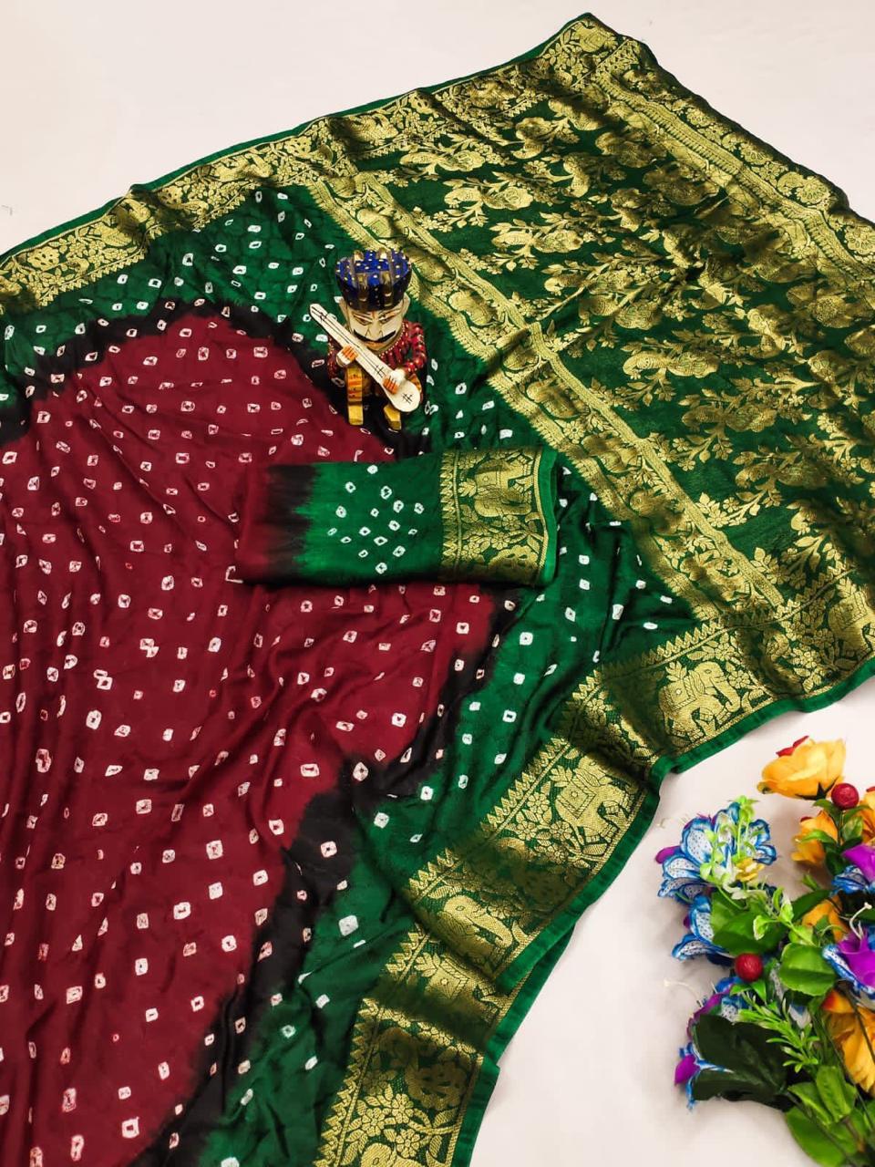 Bandhani Cotton Silk Sarees