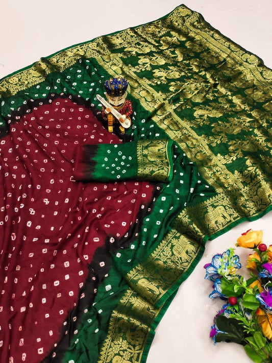 Bandhani Cotton Silk Sarees