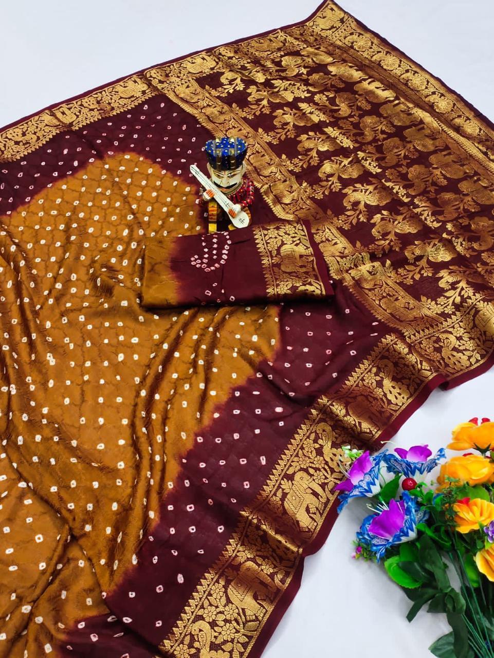 Bandhani Cotton Silk Sarees