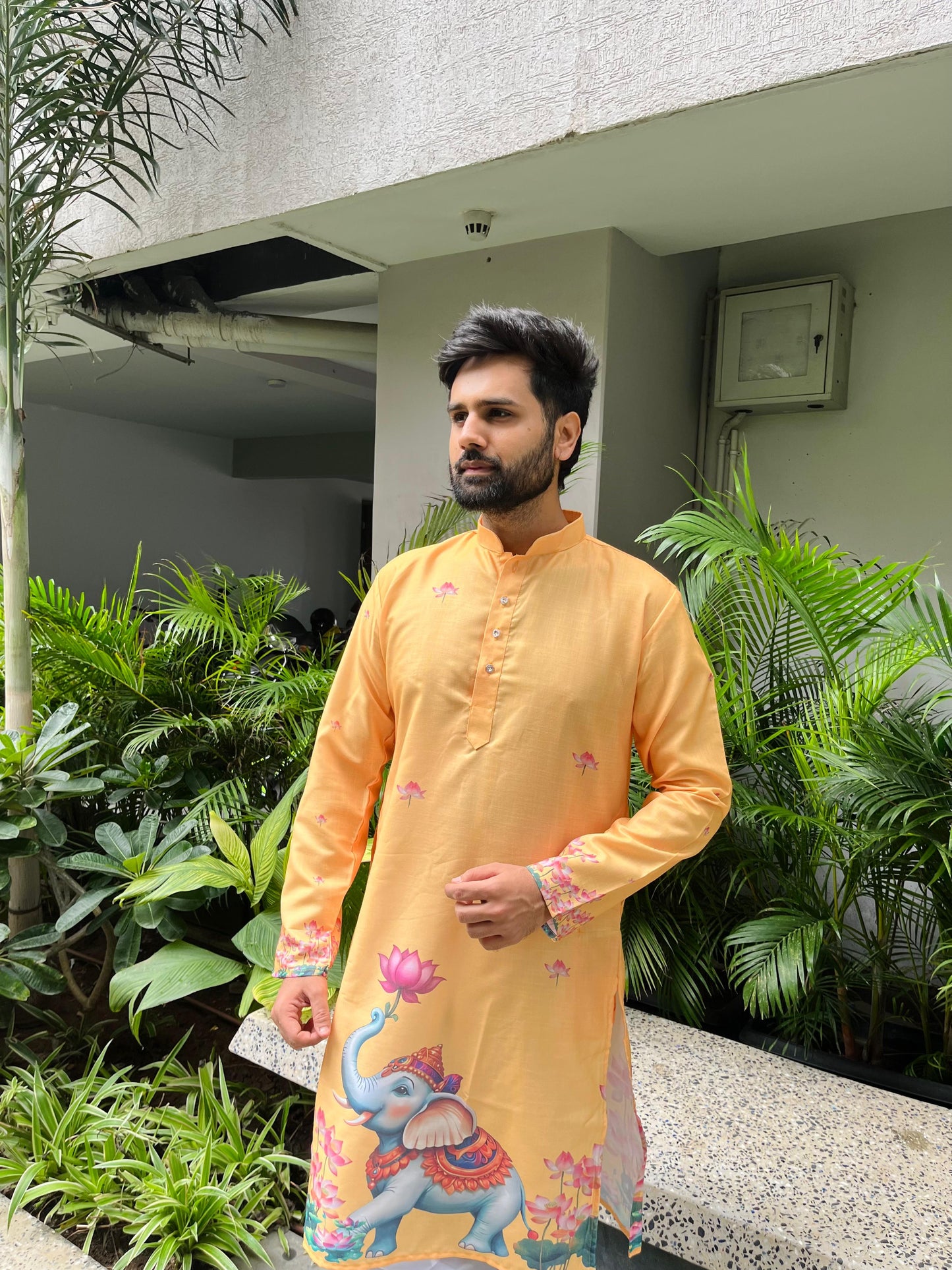 Ganpati Printed Men's Kurta
