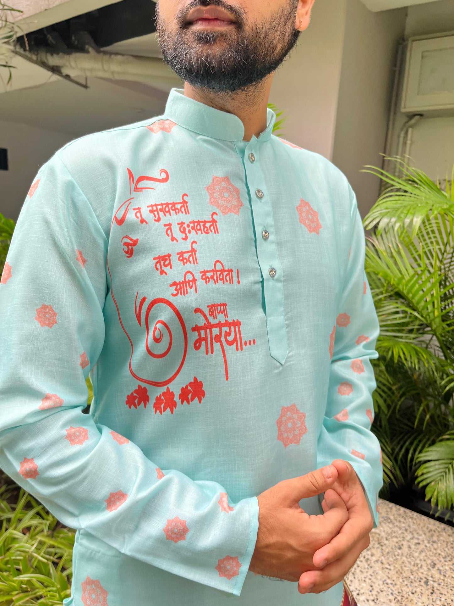 Ganpati Printed Men's Kurta