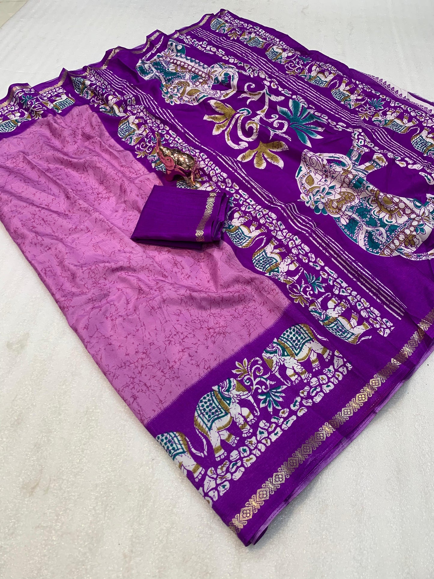 Dola Silk Sarees With Kalamkari Borders