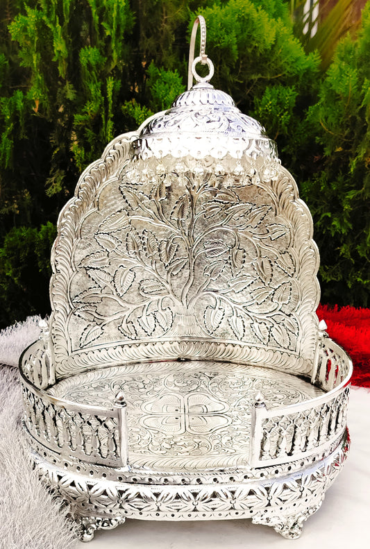 German Silver God Sinhasan with Chatar