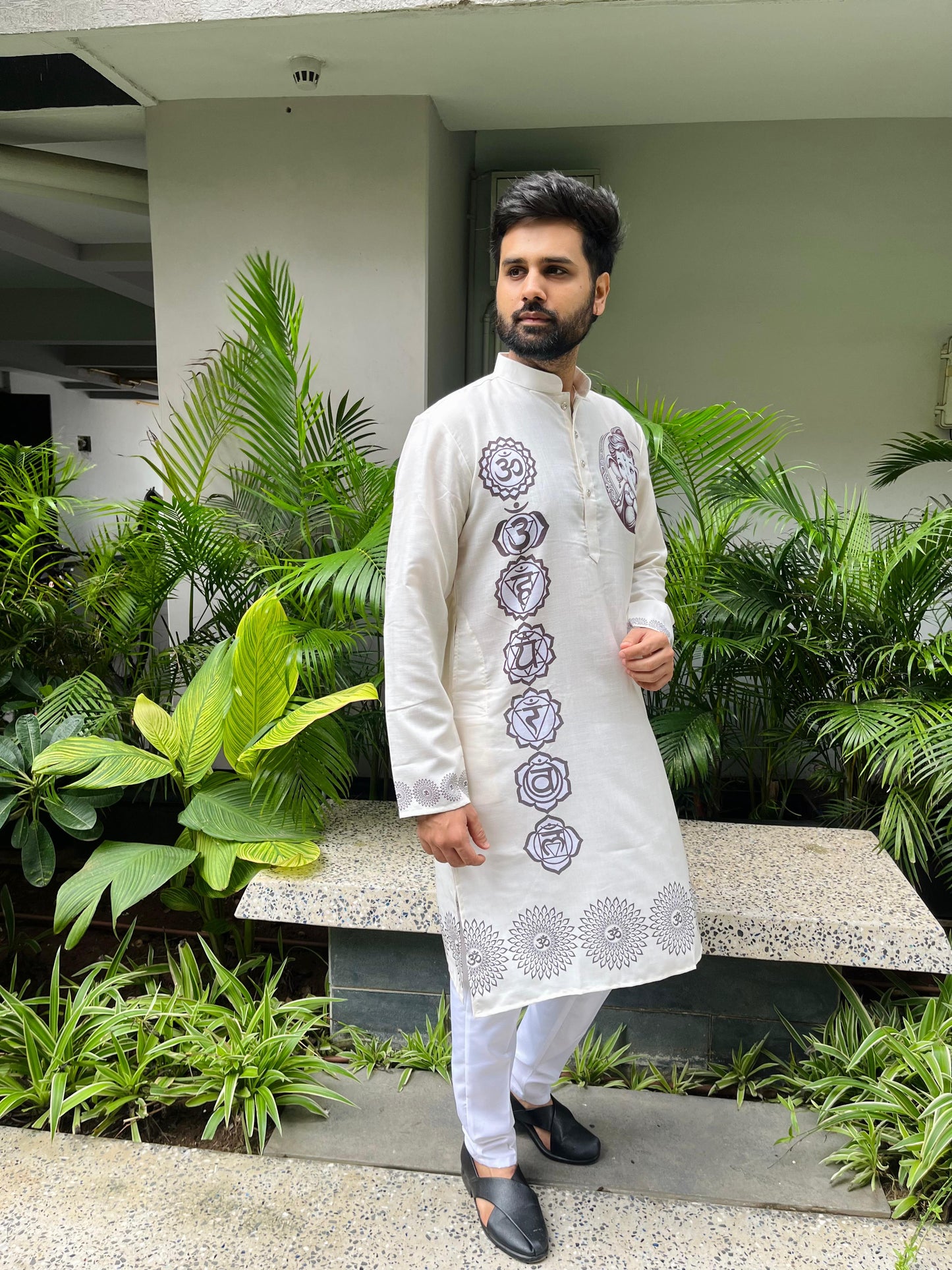 Ganpati Printed Men's Kurta