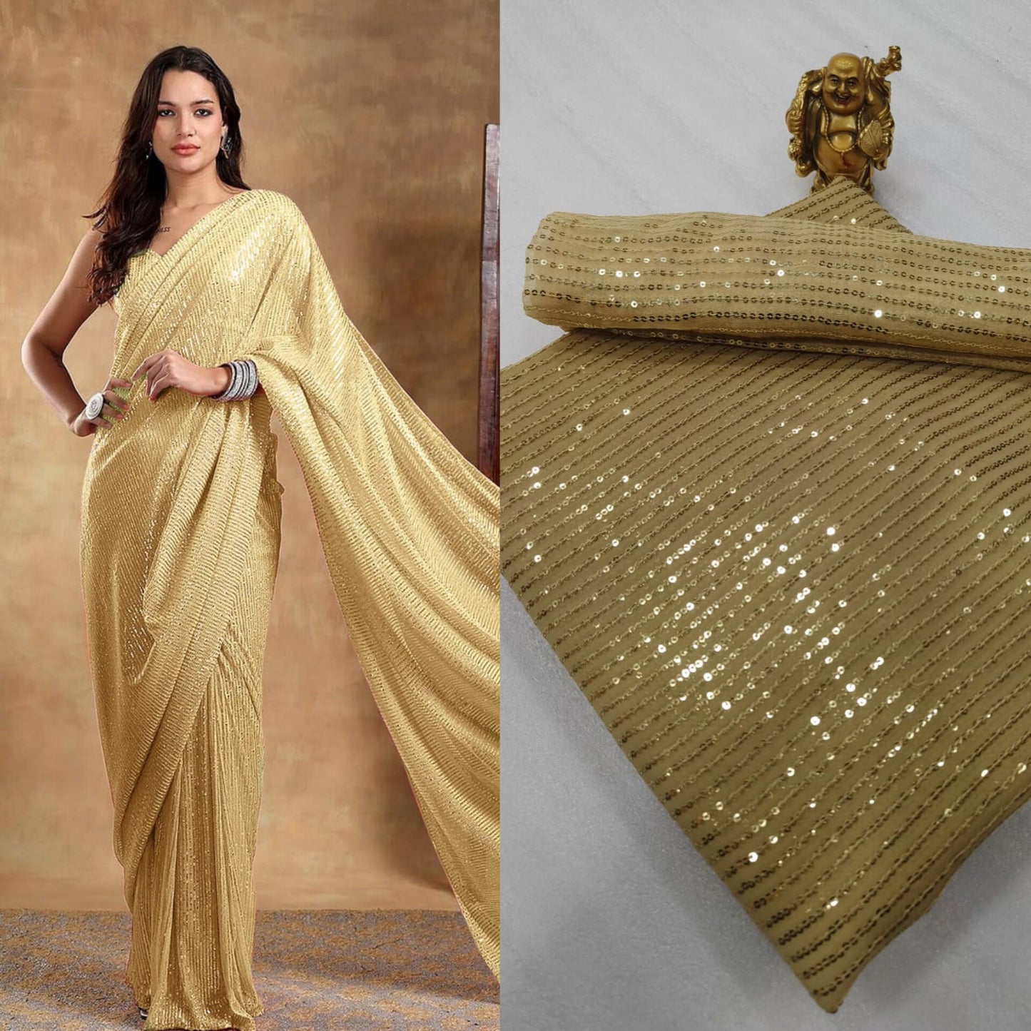 Georgette Sequence Work Sarees