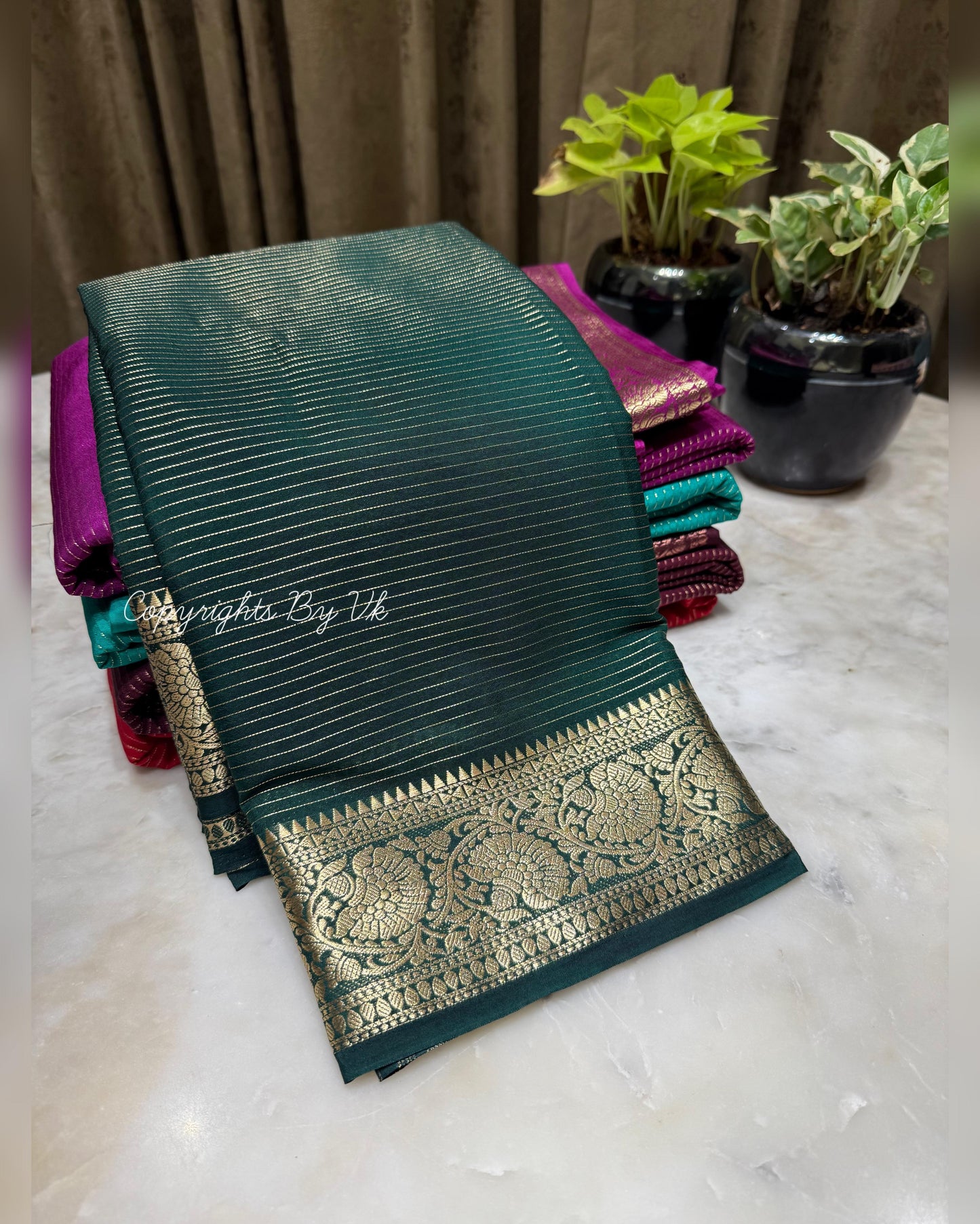 Semi Mysore Silk Checked Sarees