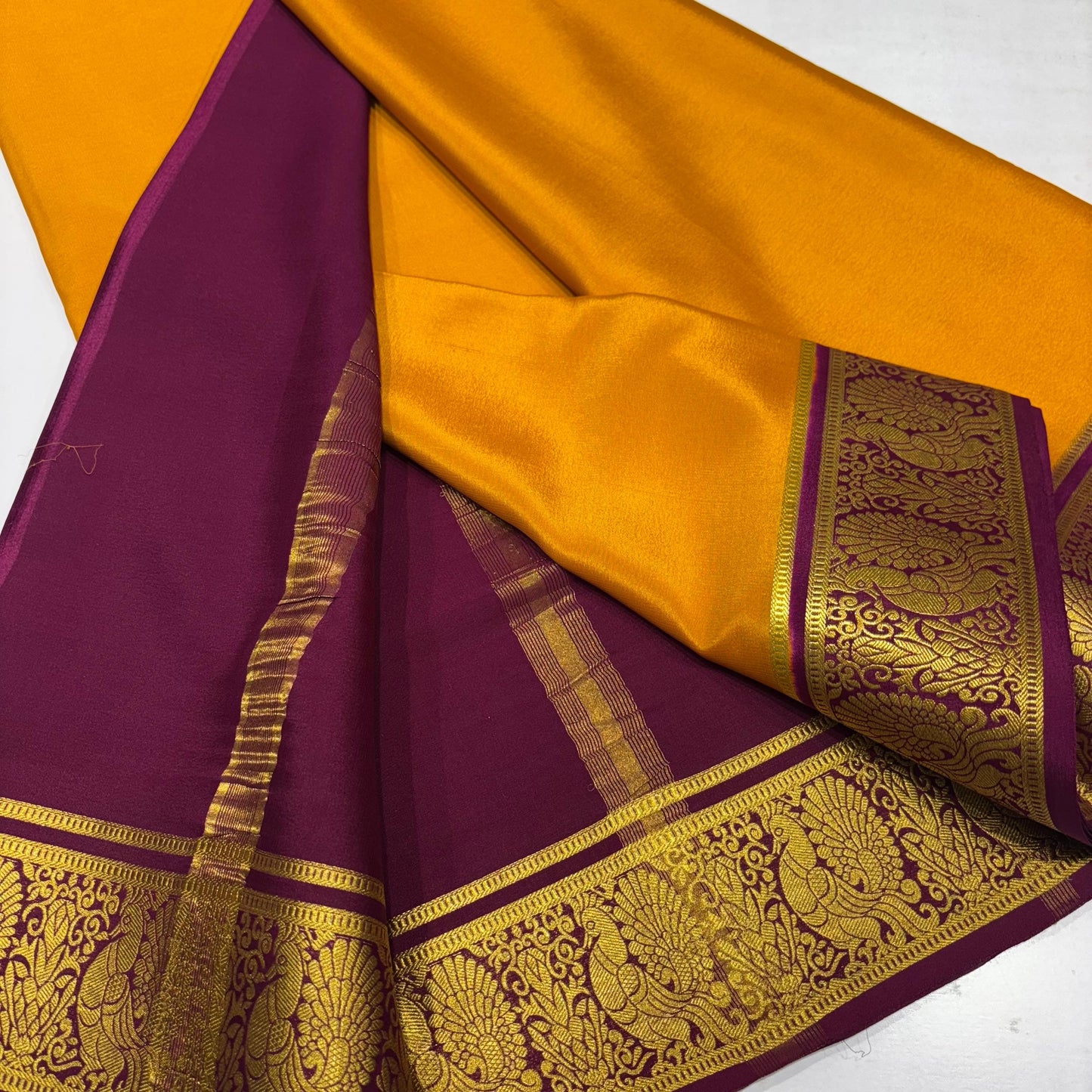 Plain Mysore Silk Sarees 120 gsm