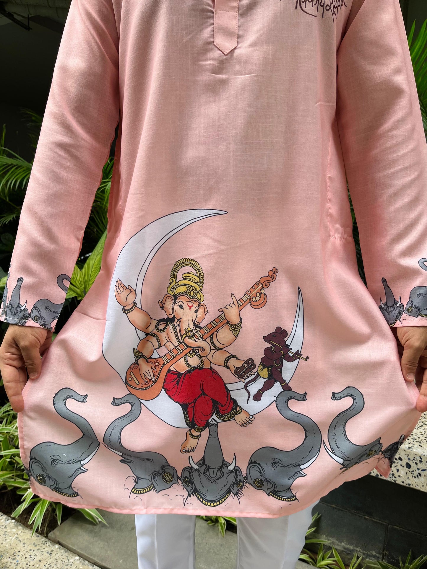 Ganpati Printed Men's Kurta