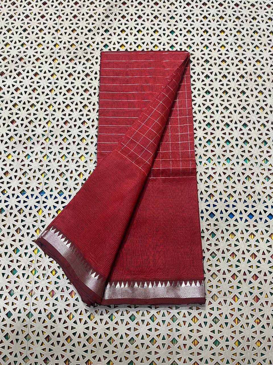 Mangalagiri Pattu Checked Sarees