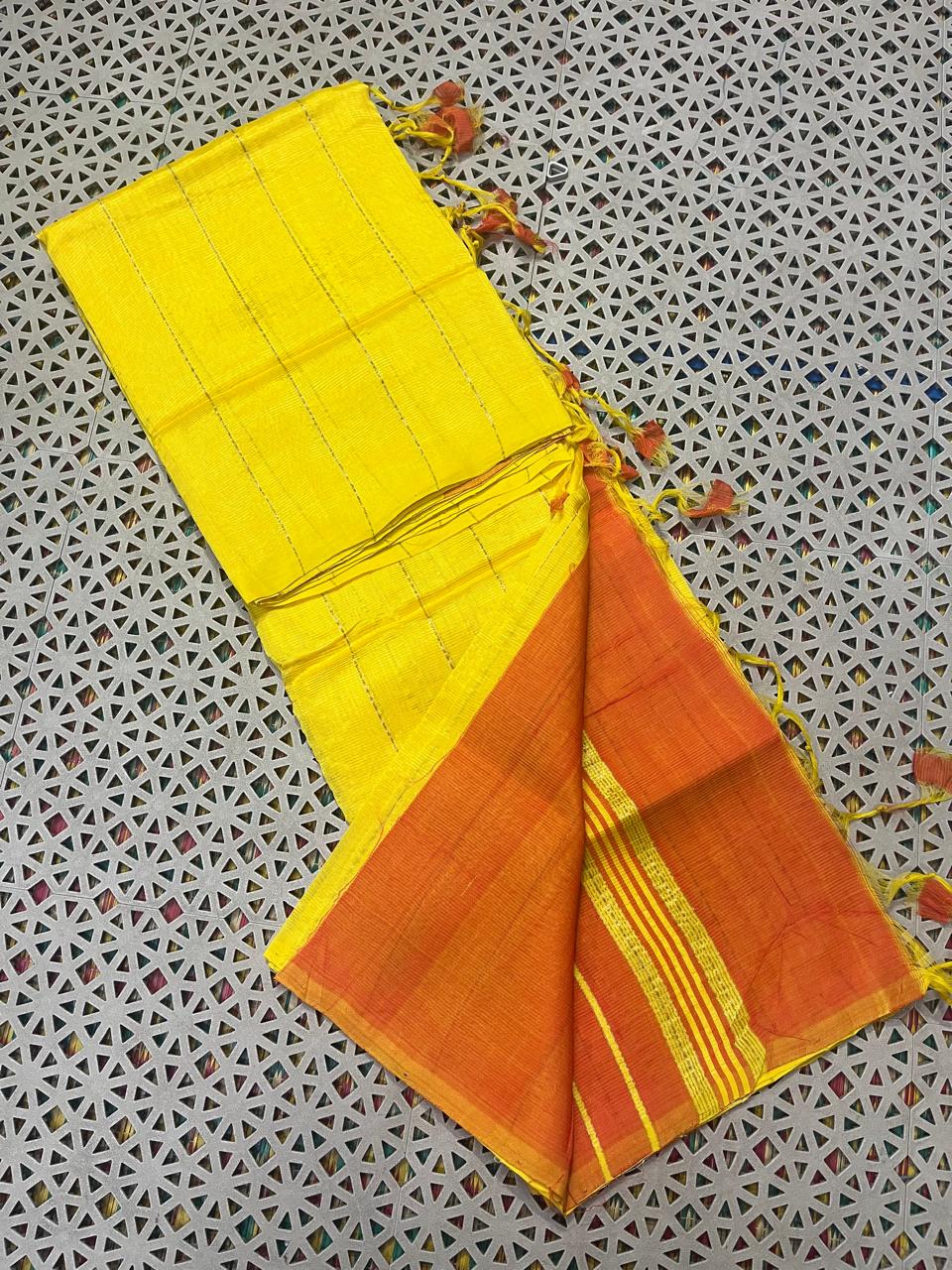 Mangalagiri Pattu Zari Lines Sarees
