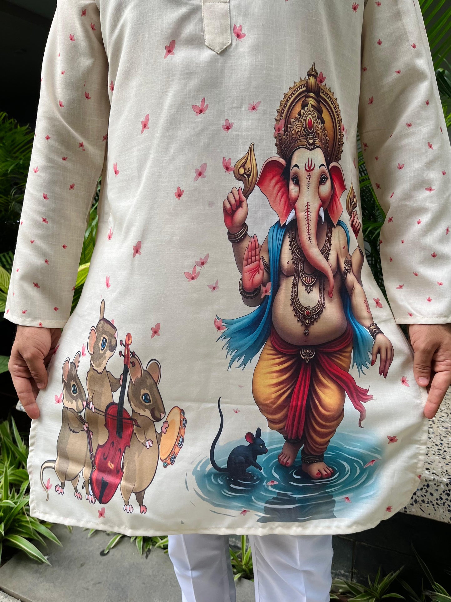 Ganpati Printed Men's Kurta