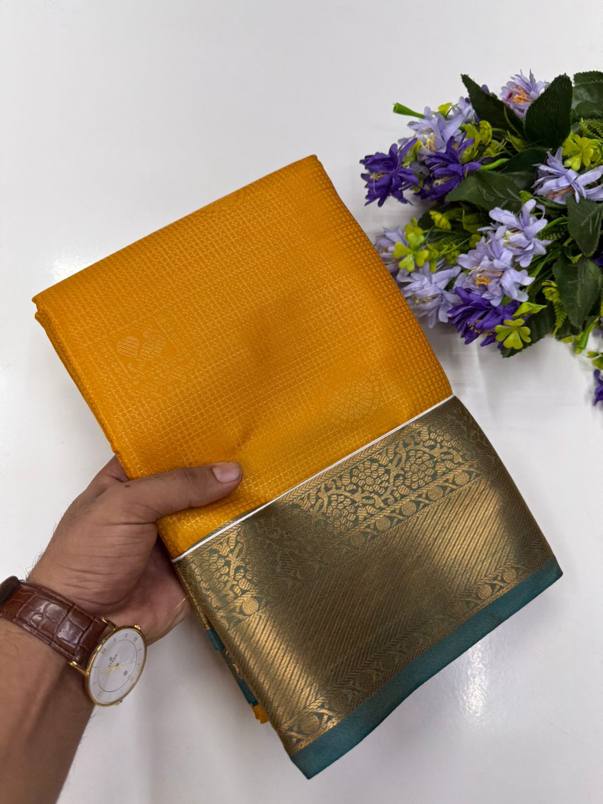 Semi Silk Embossed Sarees
