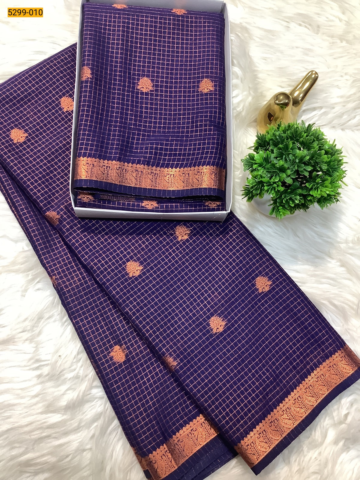 Semi Mysore Silk Checked Sarees