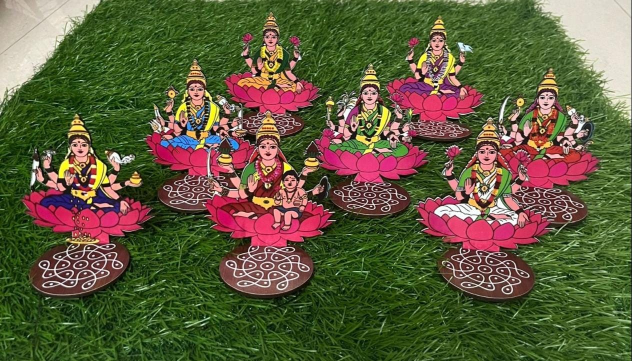 Ashtalakshmi Magnets, Cutouts & Diya Stands